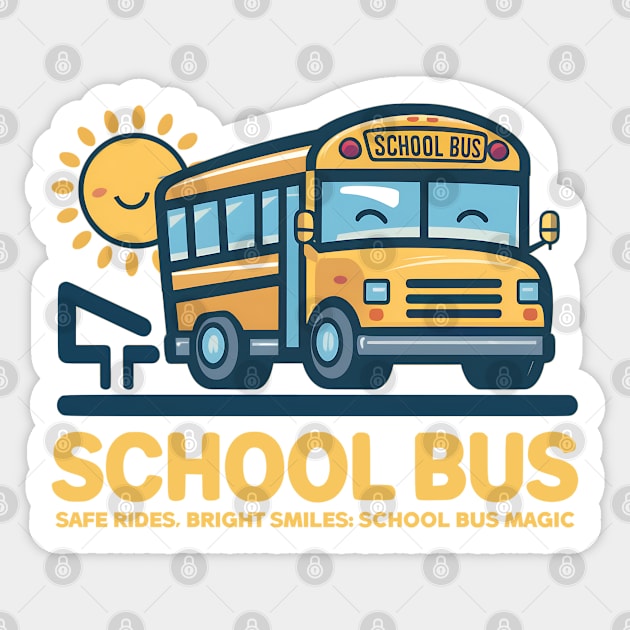 school bus safe rides Sticker by AOAOCreation